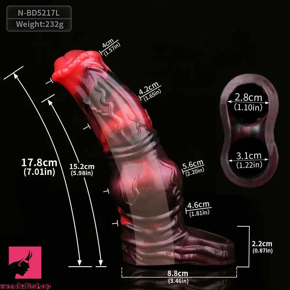 6.18in 7.01in 7.95in Horse Knot Animal Soft Dildo Sleeve Penis Extender