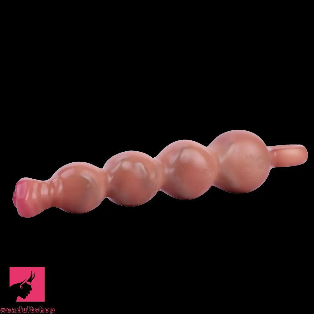 10.2in Big Vibrating Silicone Soft Pulling Beads Horse Dildo With 3 Motors