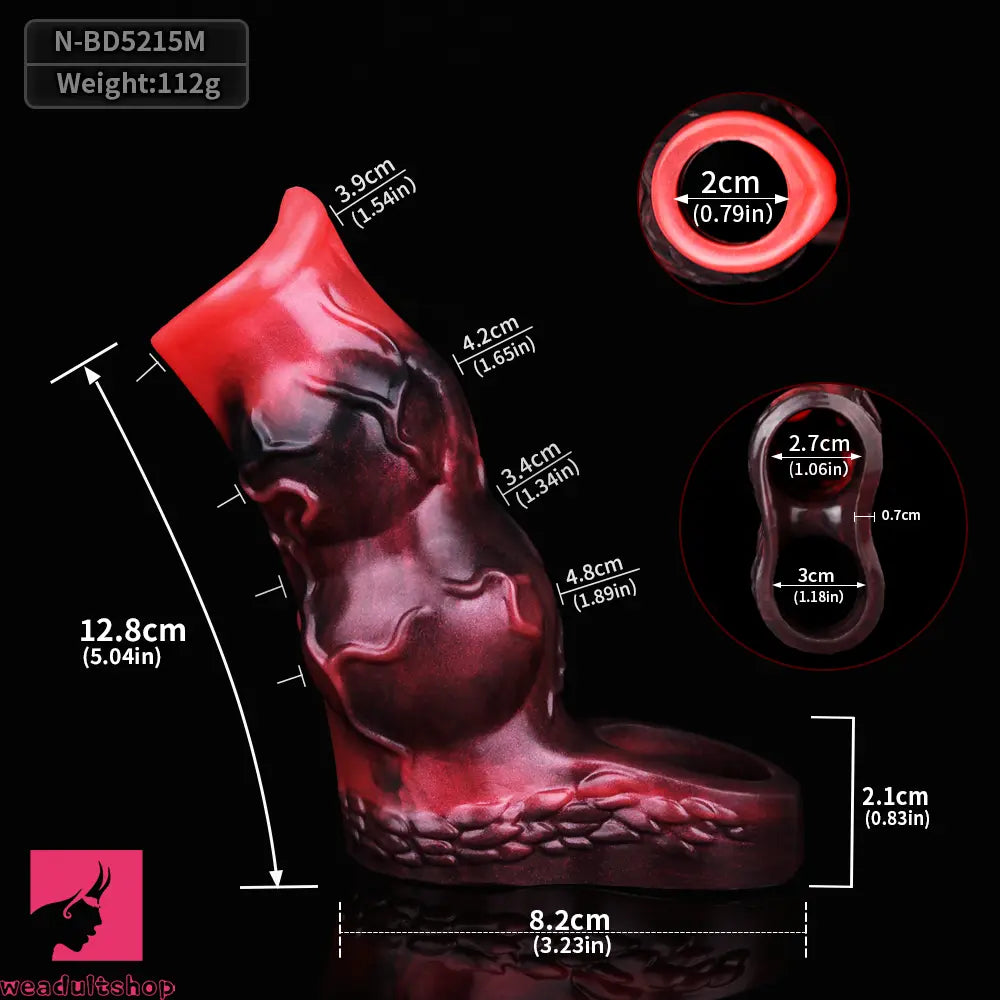 5.04in 5.91in 6.69in Knot Fantasy Odd Soft Dildo Sleeve Penis Extender