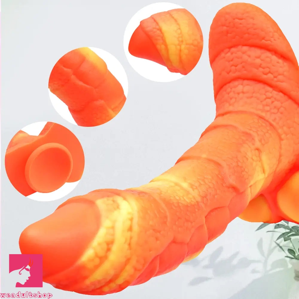 7.08in 9.05in Uncut Big Monster Animal Soft Silicone Luminous Clit Dildo