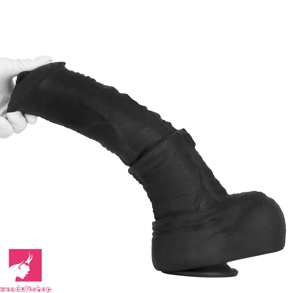 11.41in 13.18in 14.56in Big Long Black Silicone Thick Dildo Indoor Cock Toy