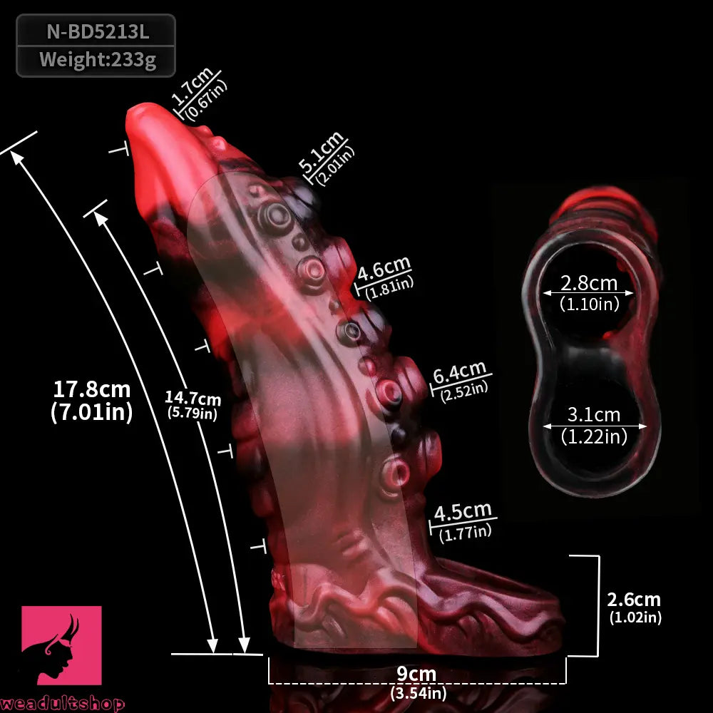 6.22in 7.01in 7.95in Tentacle Animal Penis Soft Dildo Sleeve Penis Extender