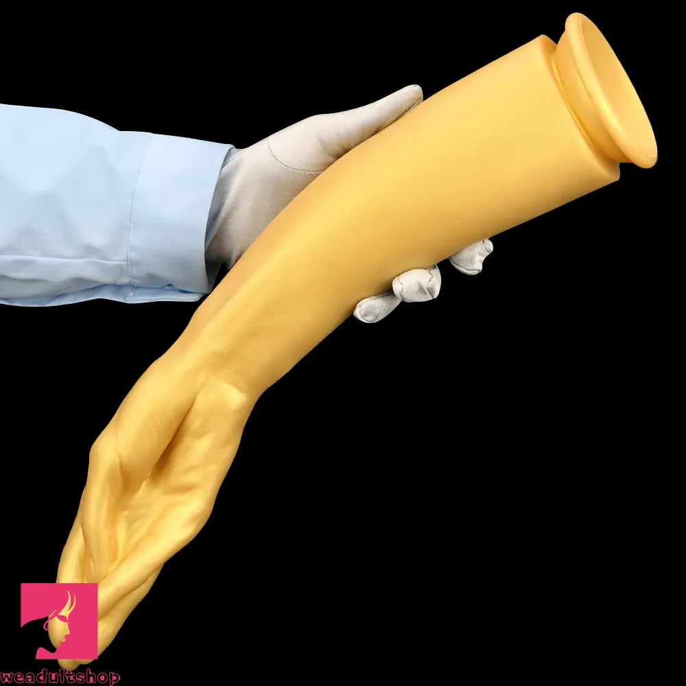 12in 14.17in 16.73in Gold Silicone Fisting Arm Ashes Grade Anal Cock Dildo