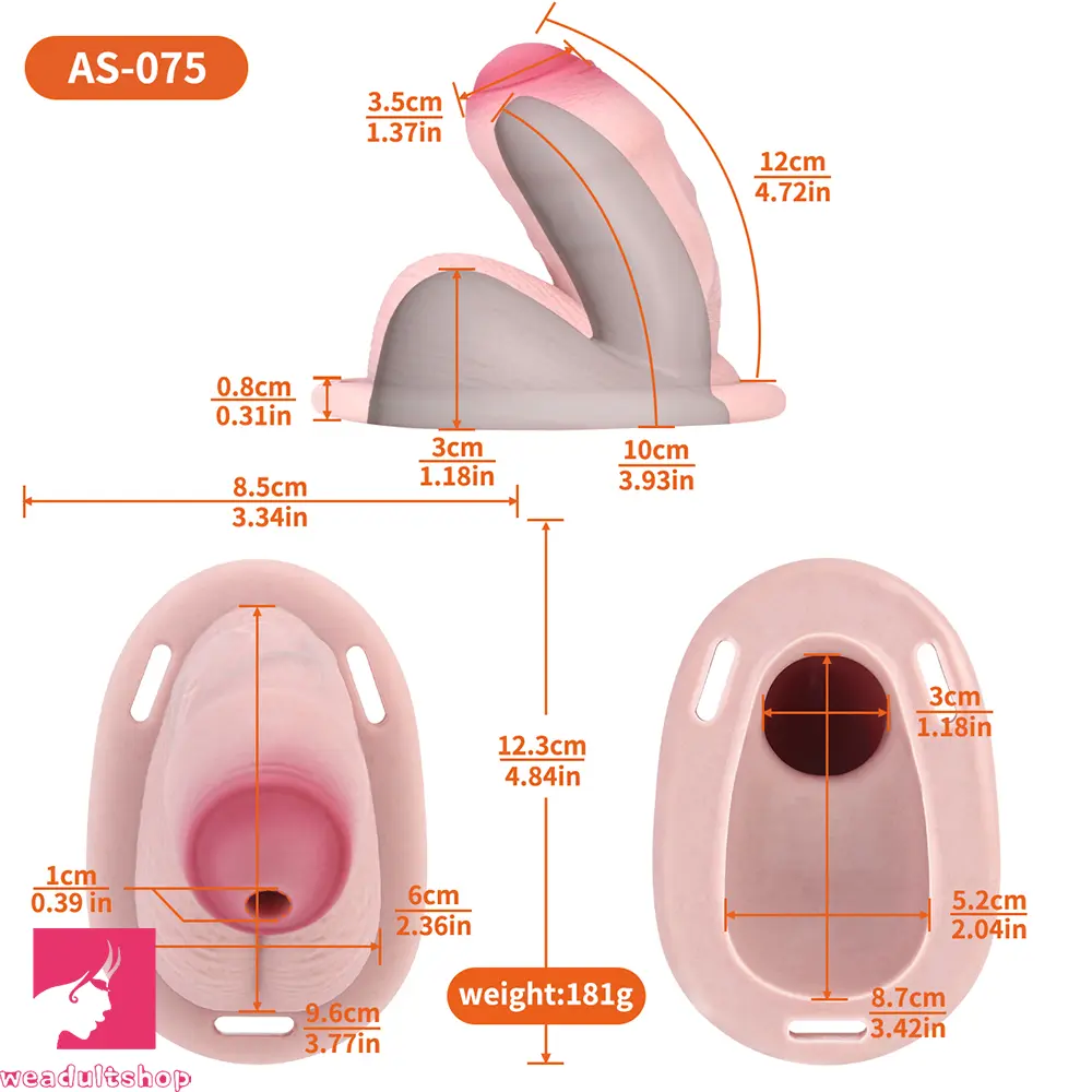 4.72in Real Hollow Chastity Cage Dildo Cock Masturbator Erotic Cock Love