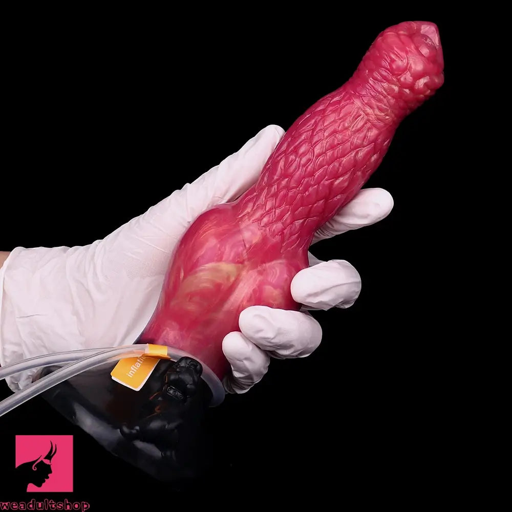 8.54in Fantasy Knotted Silicone Soft Big Dildo Ejaculating Penis Cock Toy