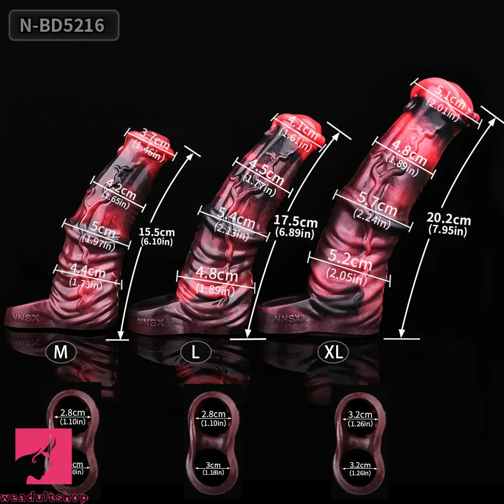 6.1in 6.89in 7.95in Horse Animal Penis Soft Dildo Sleeve Penis Extender