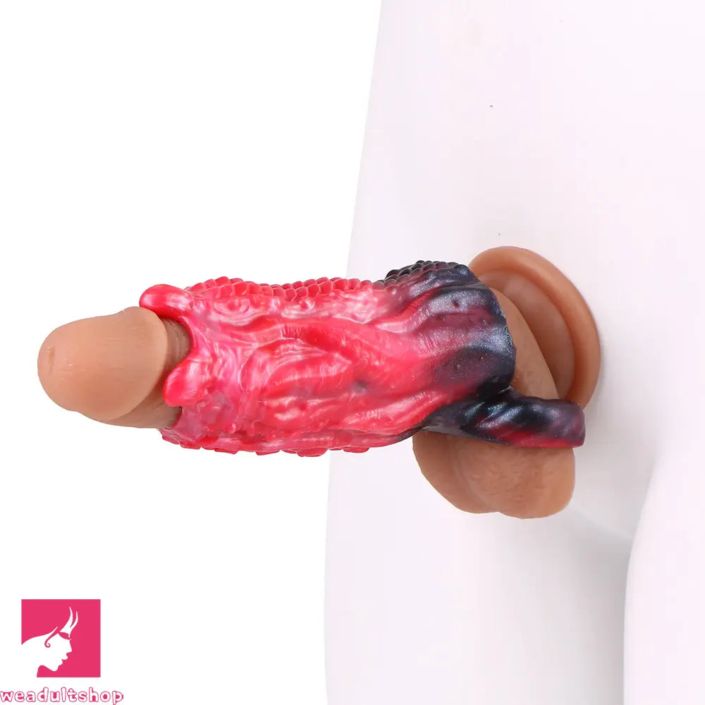 5.19in Octopus Soft Hollow Dildo Built-in keel Vibration Remote Penis Sleeve