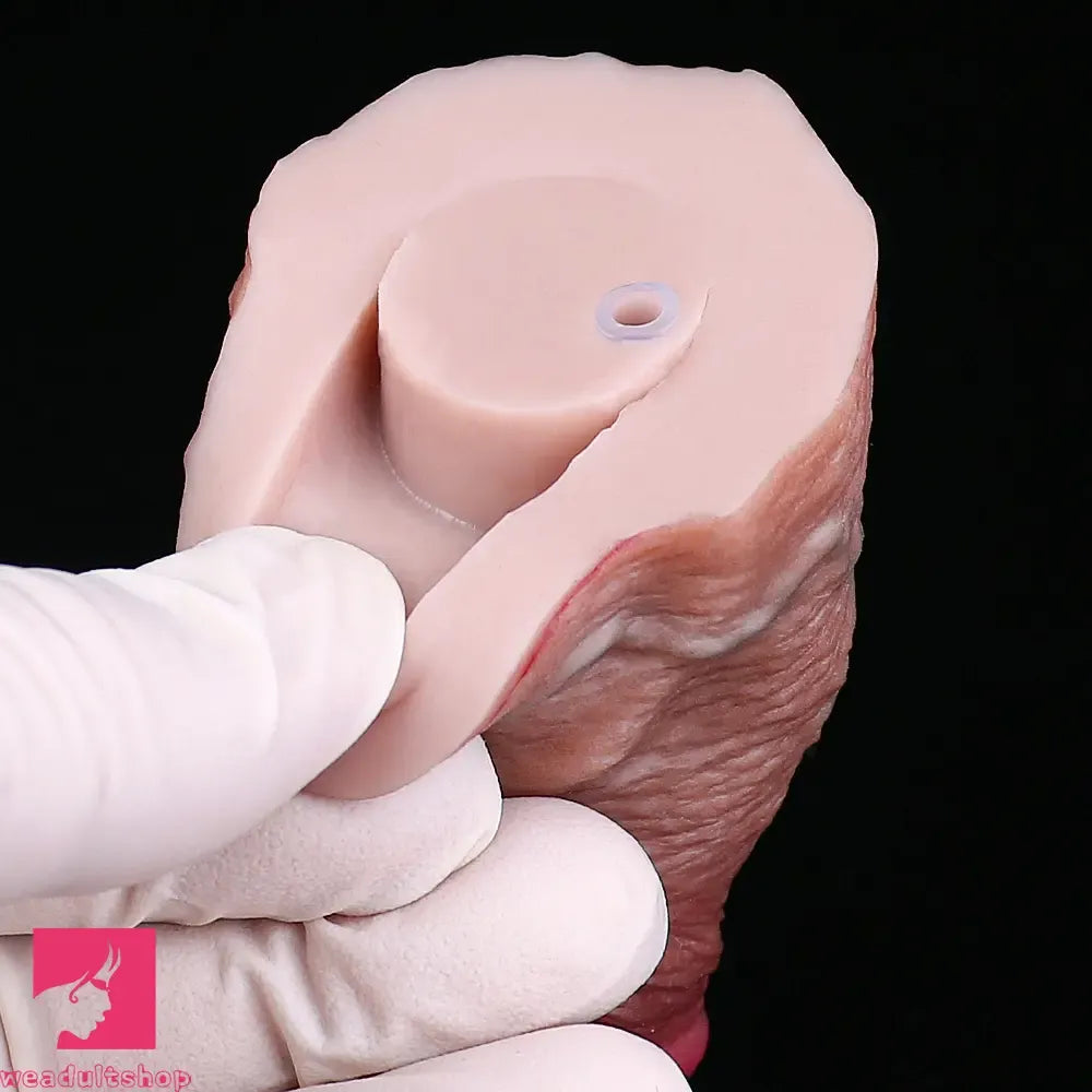 7.59in Double Density Silicone Soft Ejaculating Dual Ended Lifelike Cock Dildo