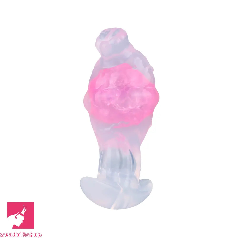 4.01in Fox Tail Wear Anchor Silicone Dildo Butt Plug For BDSM Role Sex