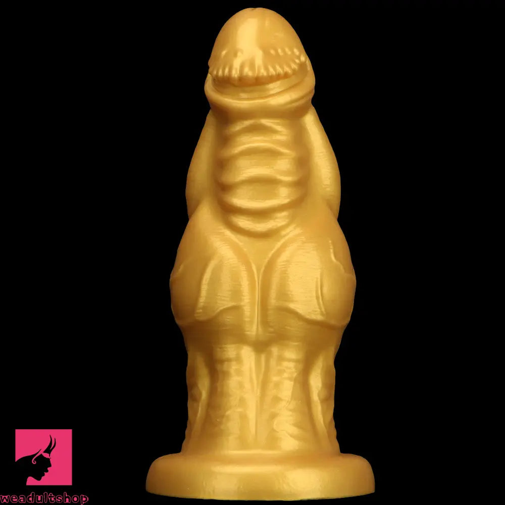 8.66in 9.06in 9.84in 11.42in 12.4in Golden Silicone Fantasy Soft Anal Dildo