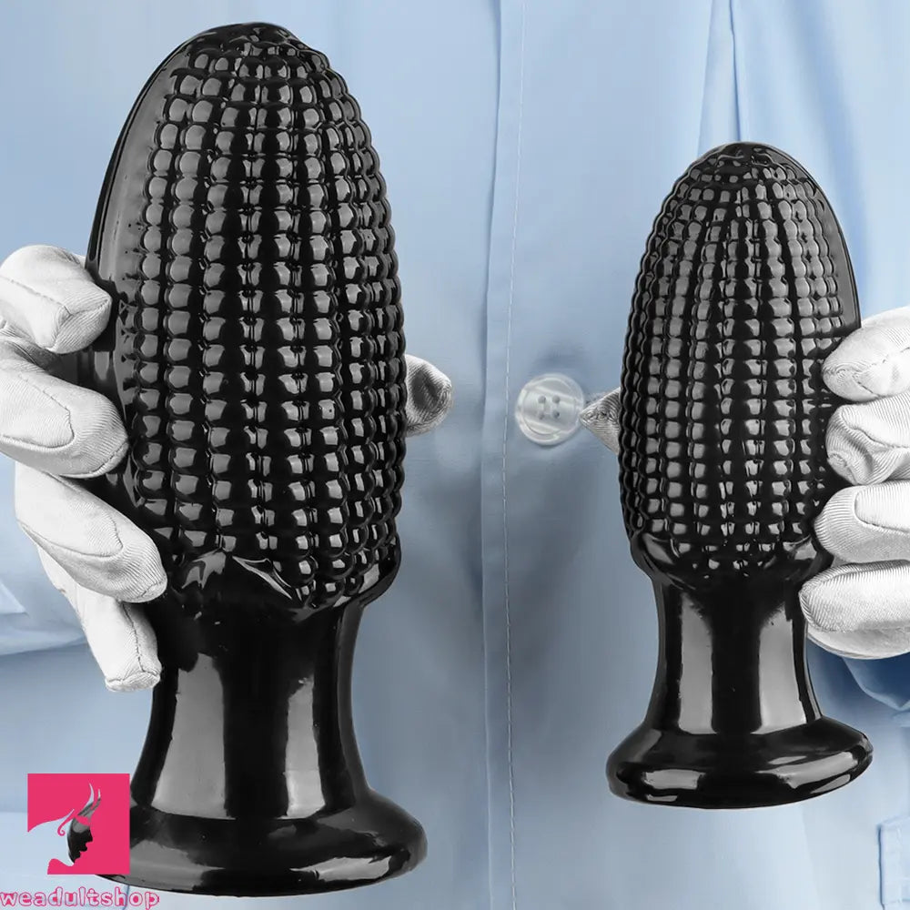 5.9in 6.7in 8.07in Black PVC Thread Granules Corn Dildo For Anal Cock
