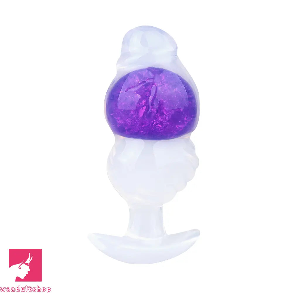 5.63in Luminous Silicone Anal Beads Dildo Anal Cock Toy With Anchor
