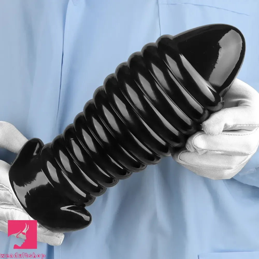 5.11in 7.08in 9.05in Dragon Egg Thread PVC Black Toy Big Butt Plug Dildo