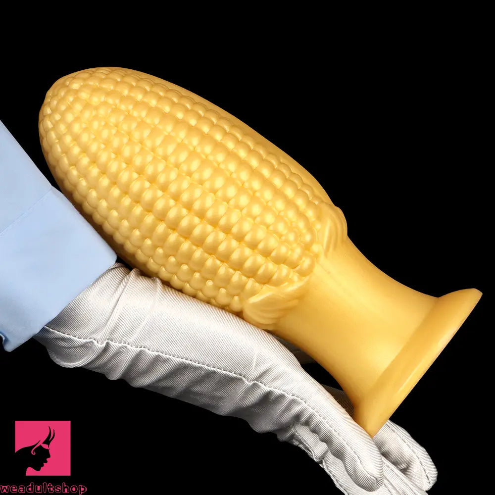 5.9in 6.7in 8.07in Liquid Silicone Thread Granules Soft Corn Gold Cock Dildo