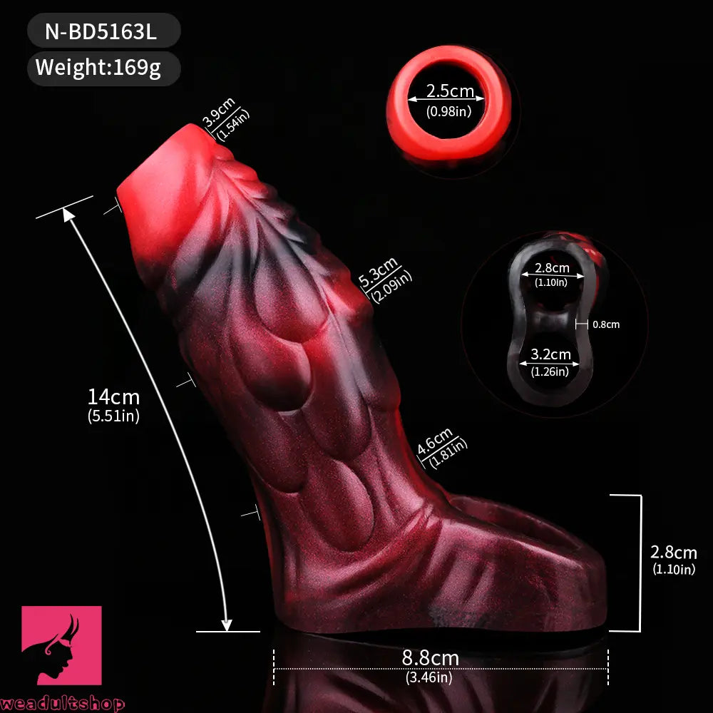 3.54in 4.72in 5.51in 6.69in Monster Silicone Soft Dildo Sleeve Penis Extender