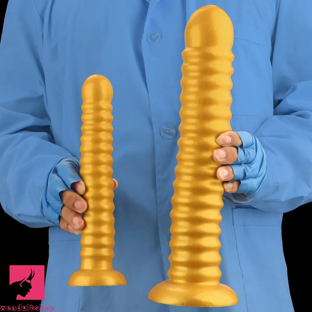 9.64in 11.81in 13.18in Golden Silicone Thread Soft Big Dildo Masturbator