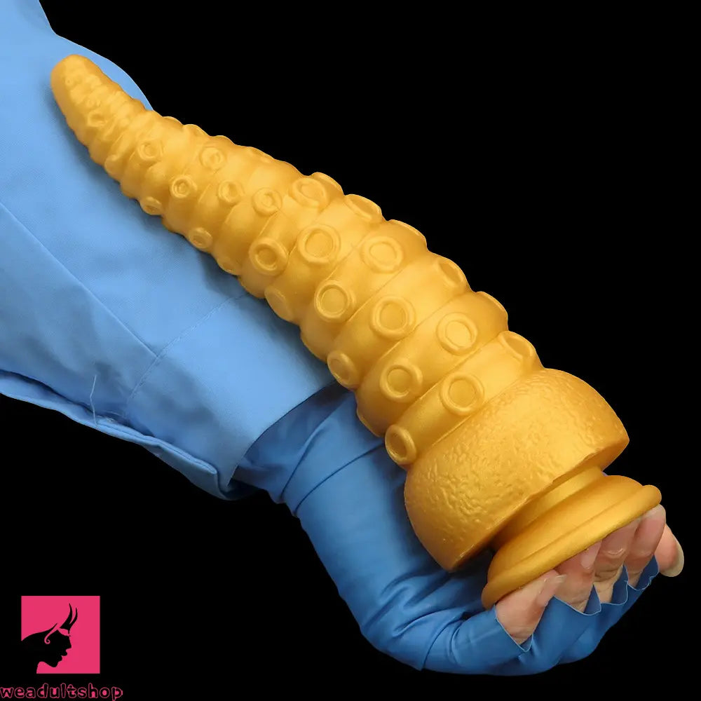 6.1in 6.88in 8.26in 8.66in Gold Silicone Multi-size Octopus Thick Sex Dildo