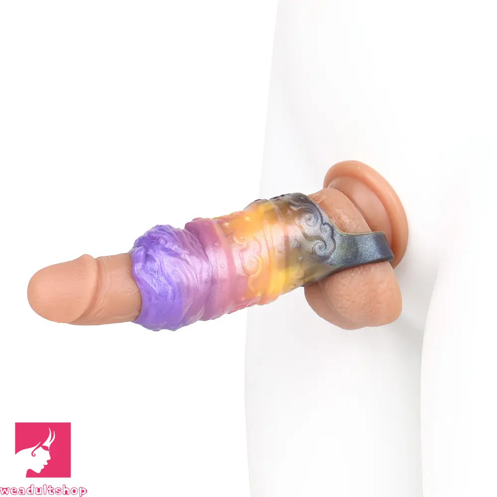 4.76in Ecan Dragon Fantasy Silicone Soft Dildo Sleeve Penis Extender