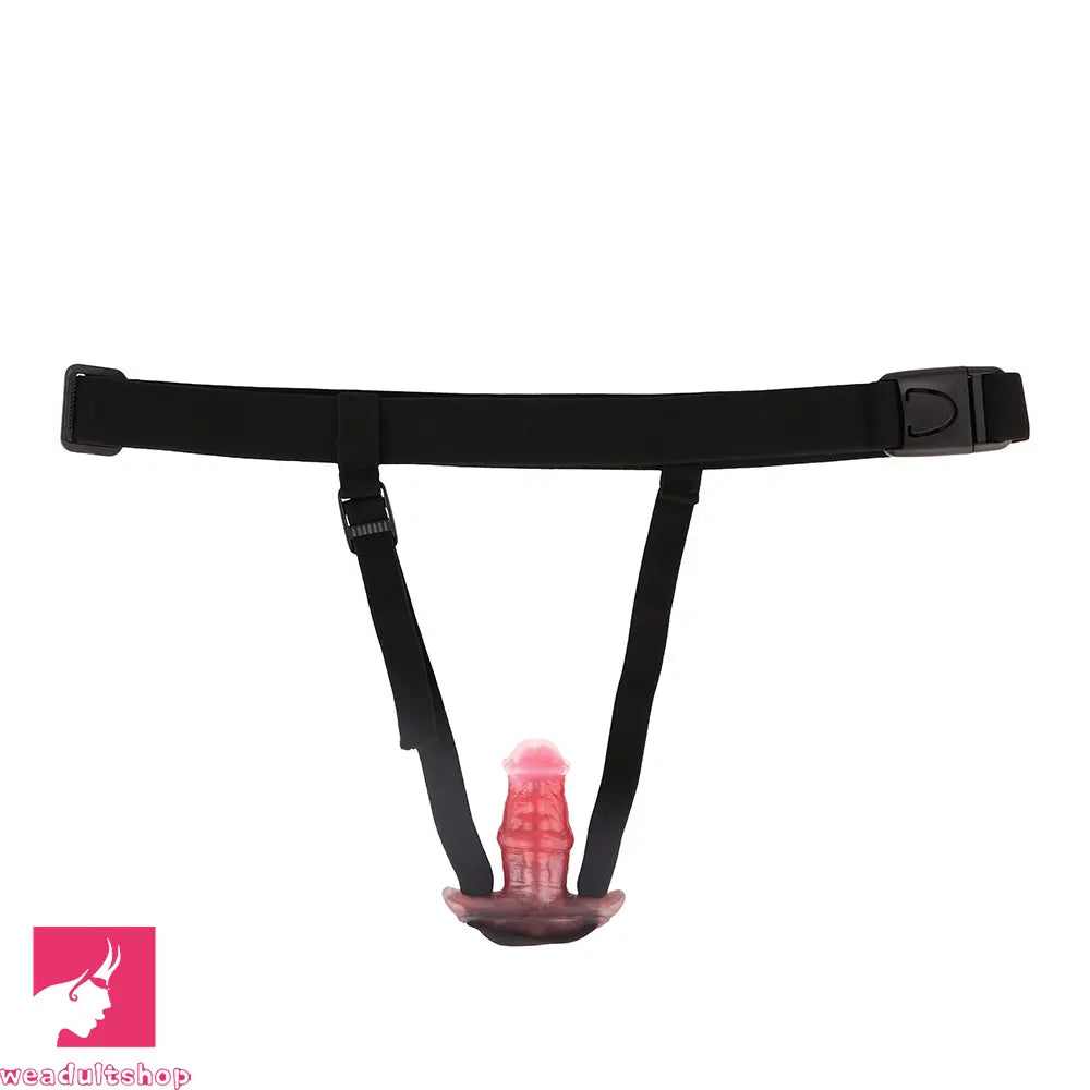 2.91in-8.85in Horse Cock Wearable Gag Fox Tail Vibrator Anchor Cock Dildo