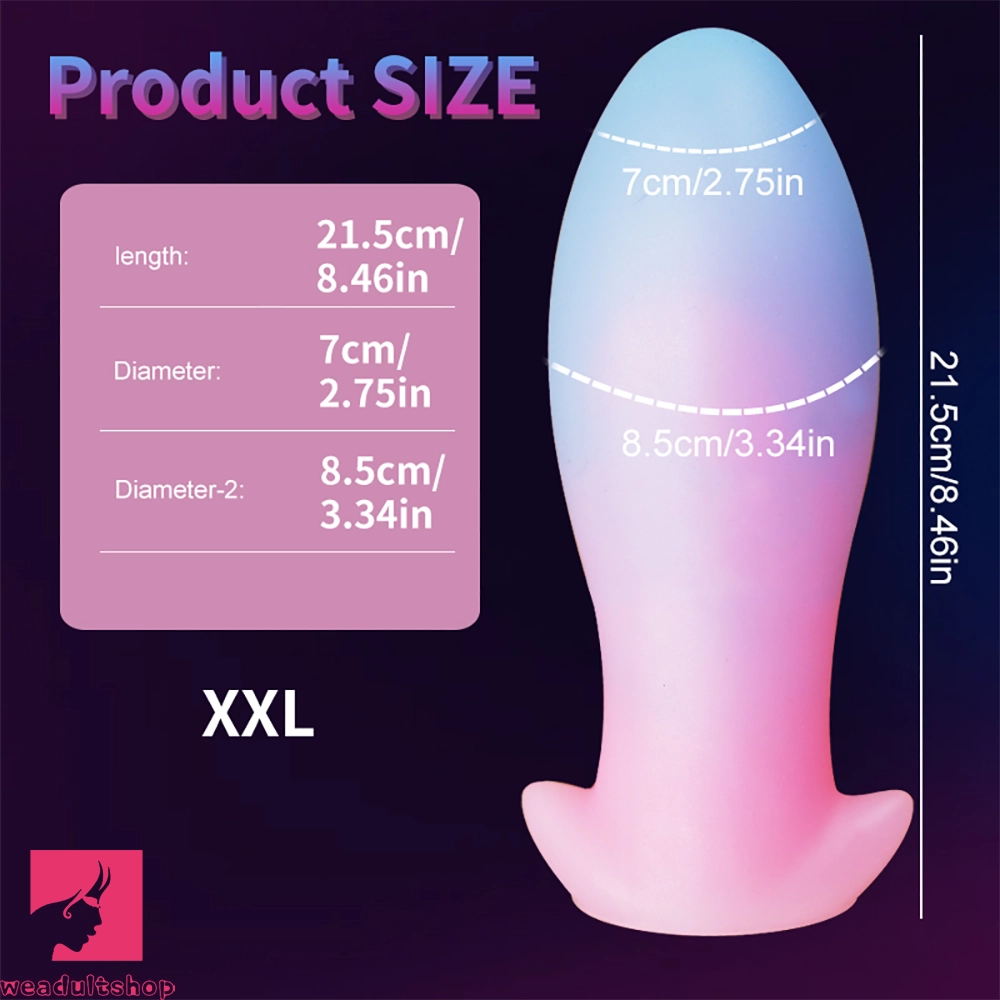 4.52in-8.66in Luminous Soft Luminous Glowing Dildo Prostate Anal Plug