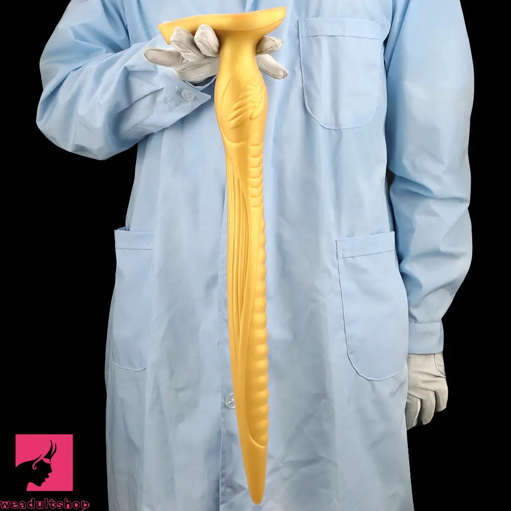 12.2in 16.14in 20.07in Gold Silicone Super Long Anal Dilator Dildo Huge Toy