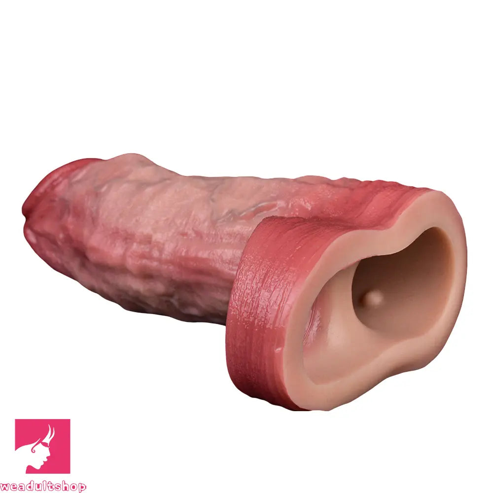 6.57in Vibrating Real Remote Silicone Hollow Dildo Cock Sleeve Extender