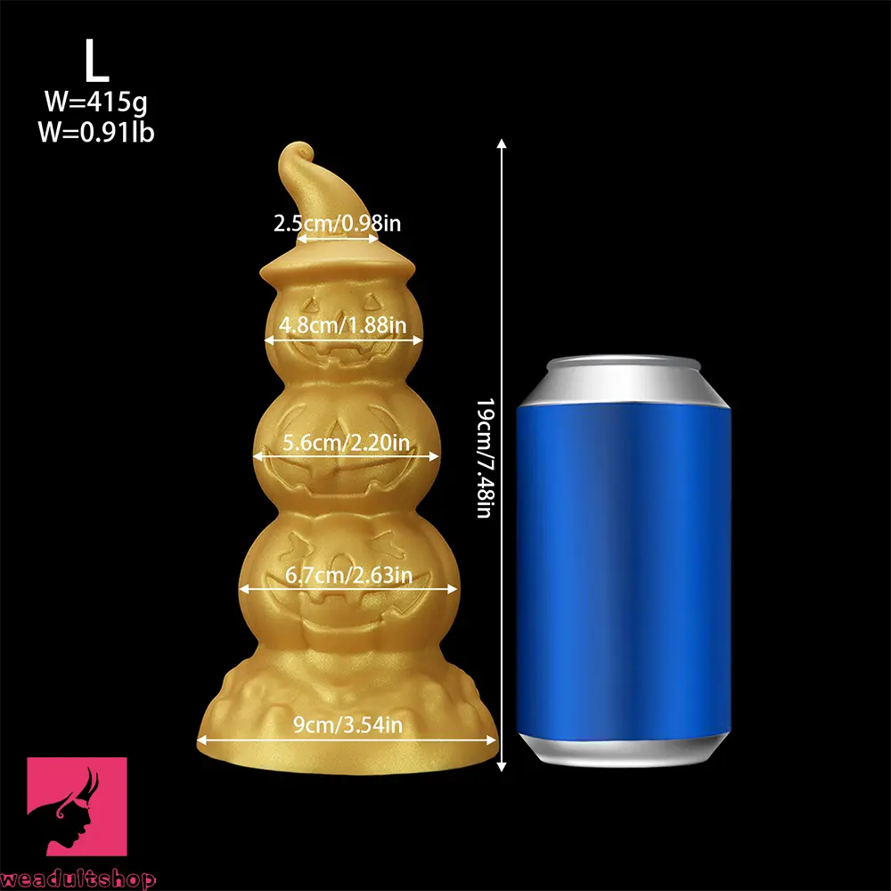 5.9in 6.69in 7.48in 8.26in 9.05in 9.84in Halloween Pumpkin Butt Plug Dildo
