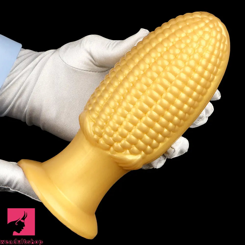 5.9in 6.7in 8.07in Liquid Silicone Thread Granules Soft Corn Gold Cock Dildo