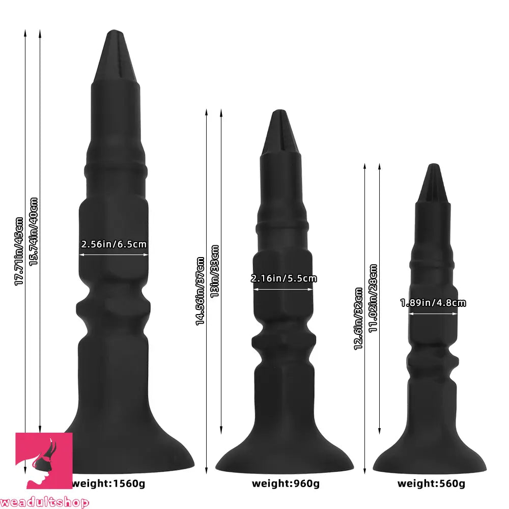 12.6in 14.56in 17.71in Pointed Tip Huge Long Silicone Soft Butt Plug Cock Dildo