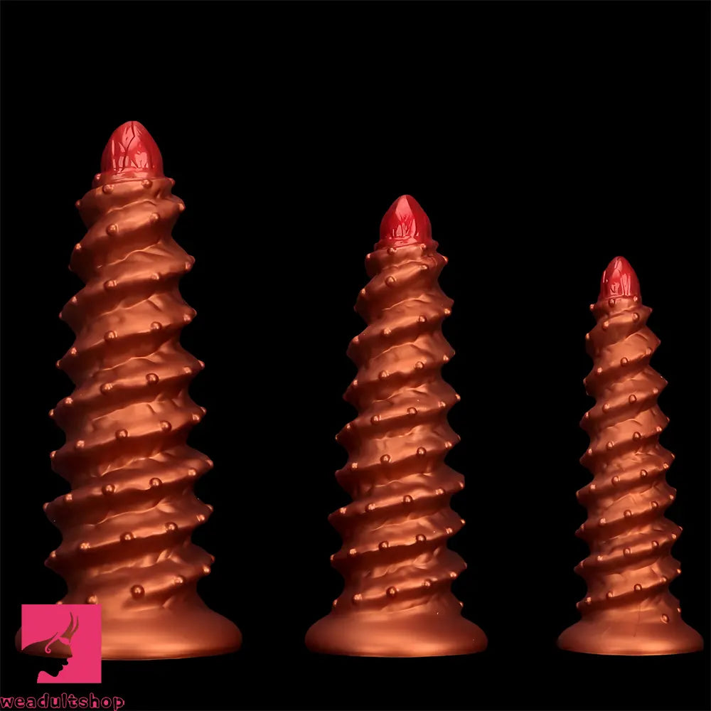 10.43in 12in 14.17in Extra-Big Long Threaded Silicone Sharp Head Dildo