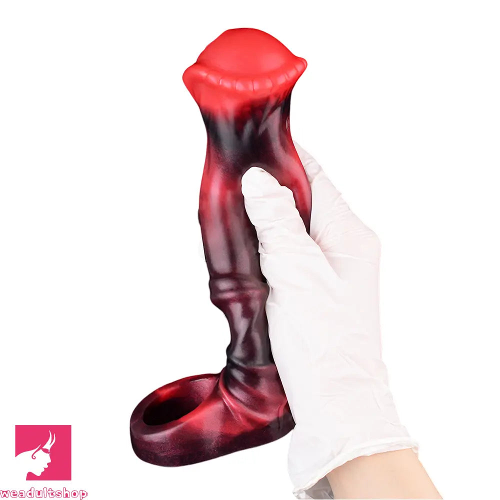 5.58in 7.17in Silicone Horse Penis Sleeve Cock Ring Hollow Vibrating Dildo