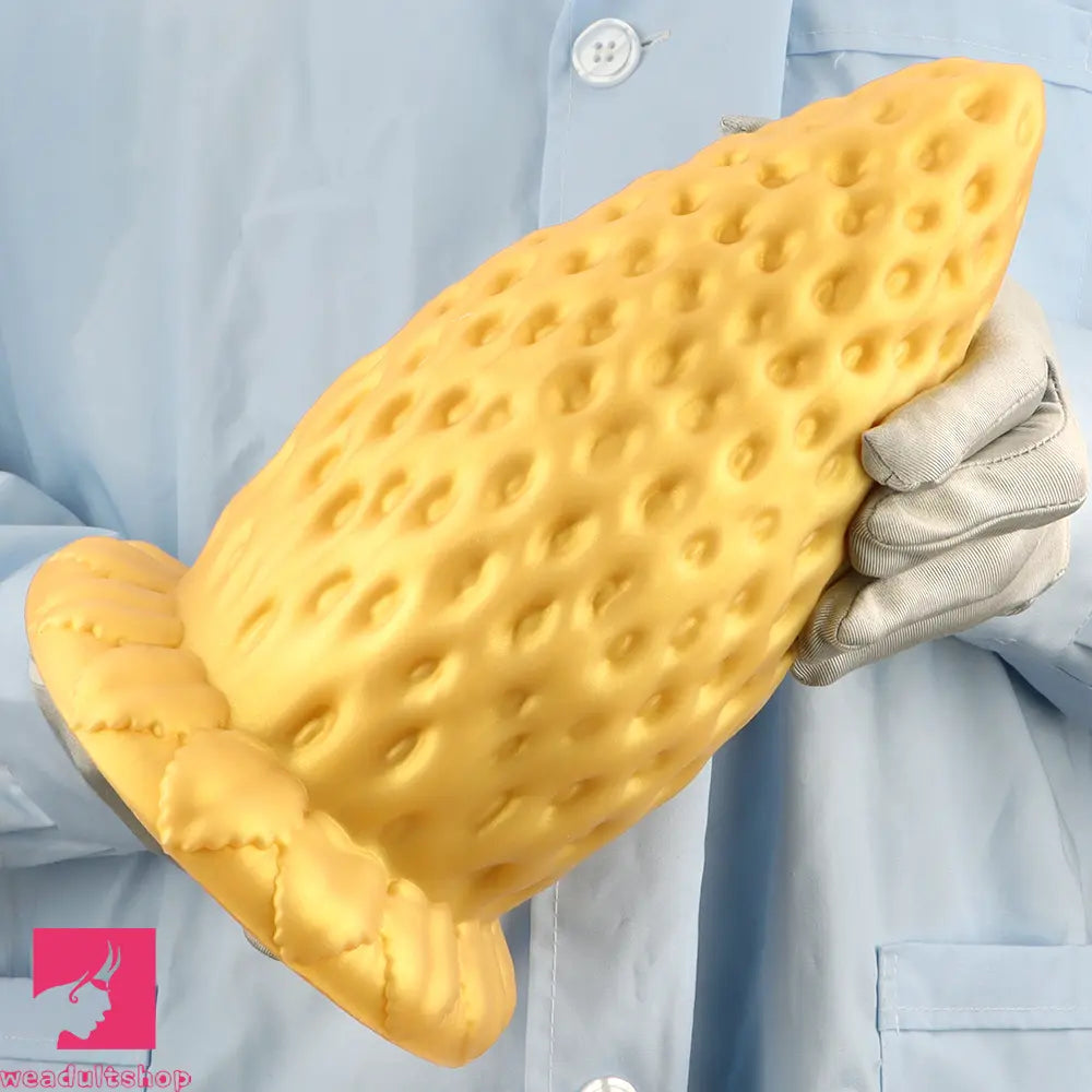 5.9in 8.07in 9.84in Gold Silicone Thick Strawberry Penis Anal Plug Dildo