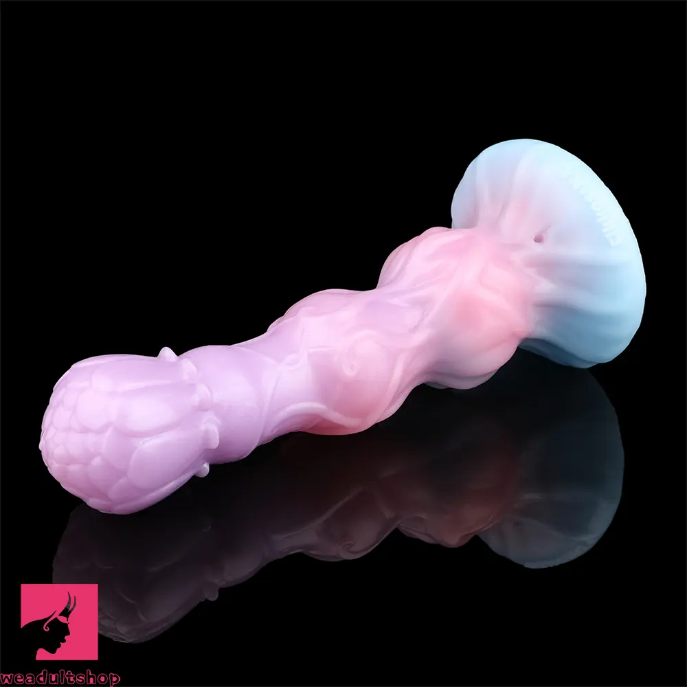 8.11in Inflatable Silicone Soft Dildo Squeeze Water Female Male Cock Toy