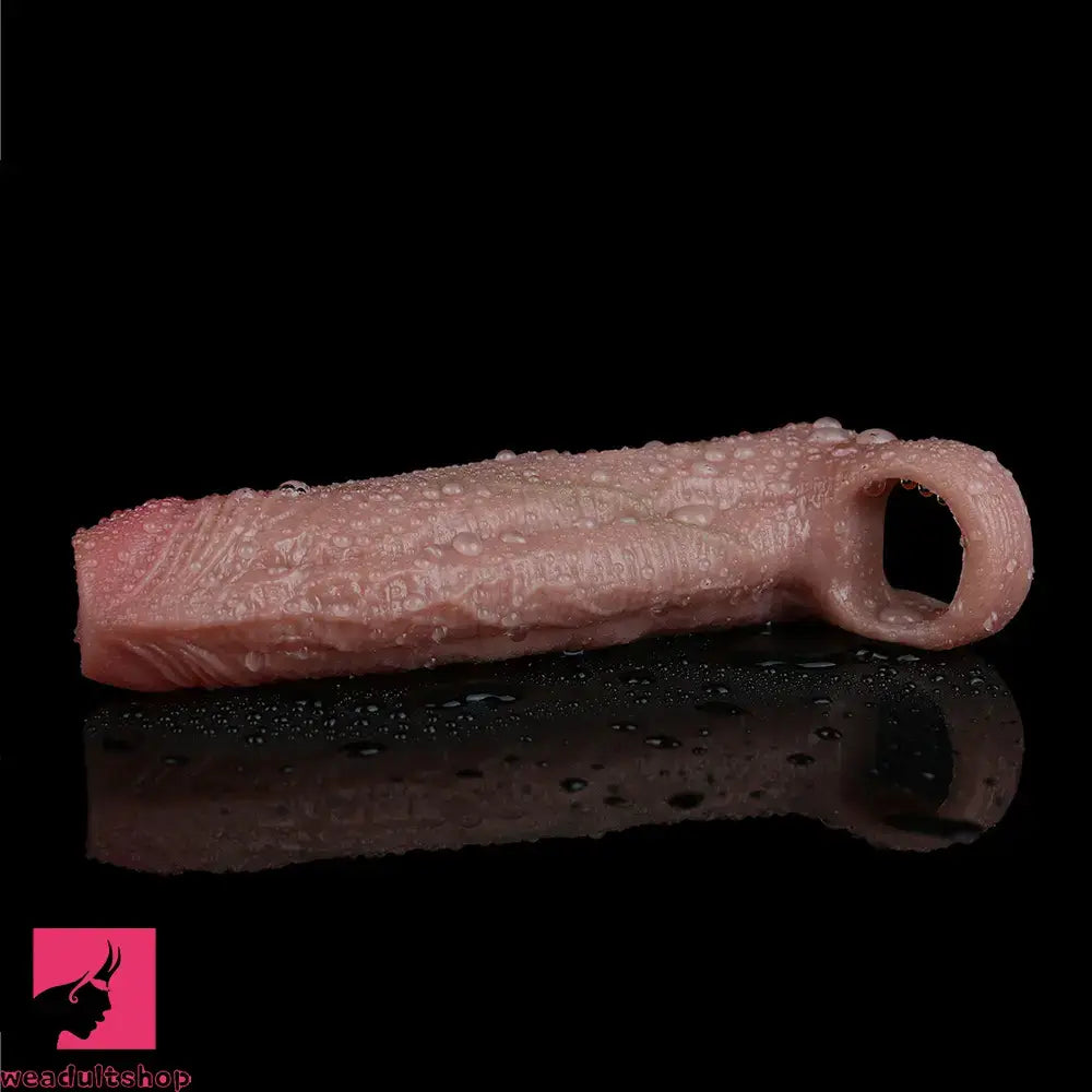 5.78in Real Skin Silicone Cock Sleeve Dildo Penis Sex Toy For Men Using Time