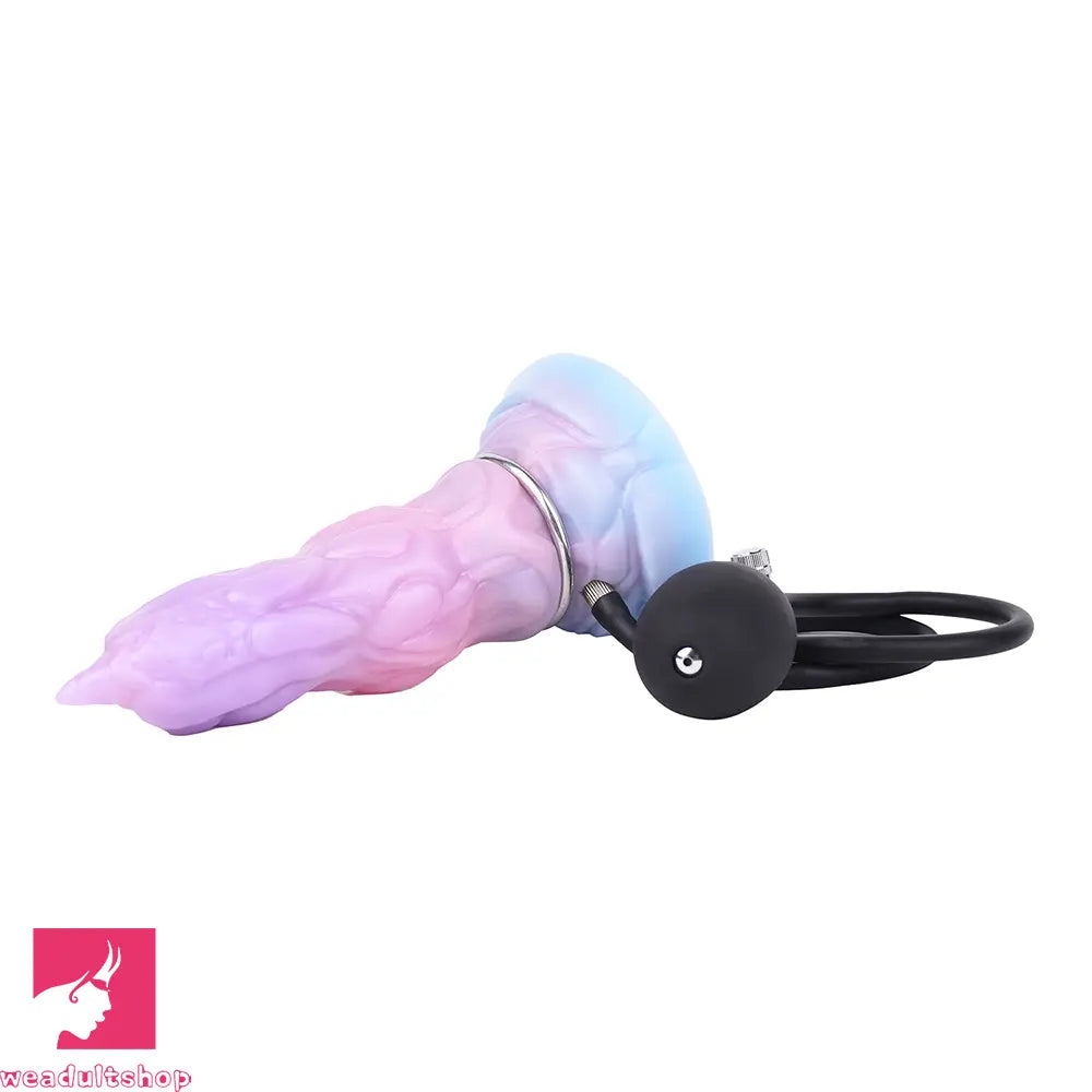 7.08in Odd Silicone Soft Squeeze Inflatable Alien Cock Dildo Self-Retreative