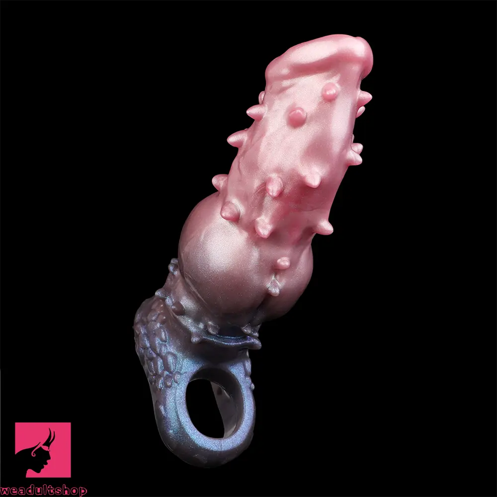 7.48in Spiked Fantasy Penis Sleeve With Cock Ring Dildo For Intimation