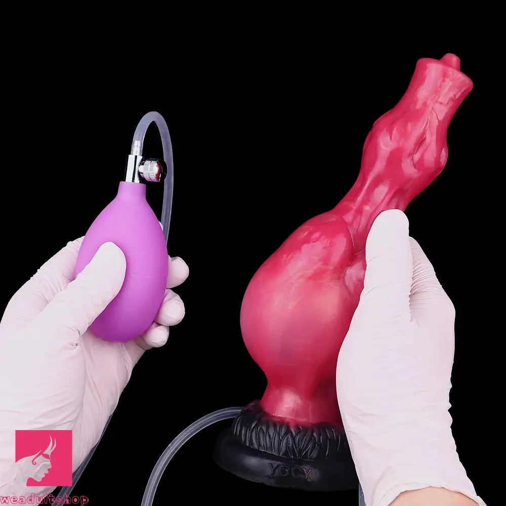 8.11in Dog Knot Silicone Soft Big Ejaculating Dildo G-Spot Stimulato Cock