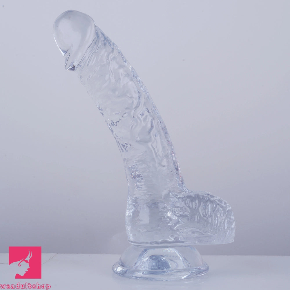 7.5in Curved PVC Female Masturbator Suction Cup Dildo Clitoral Stimulator