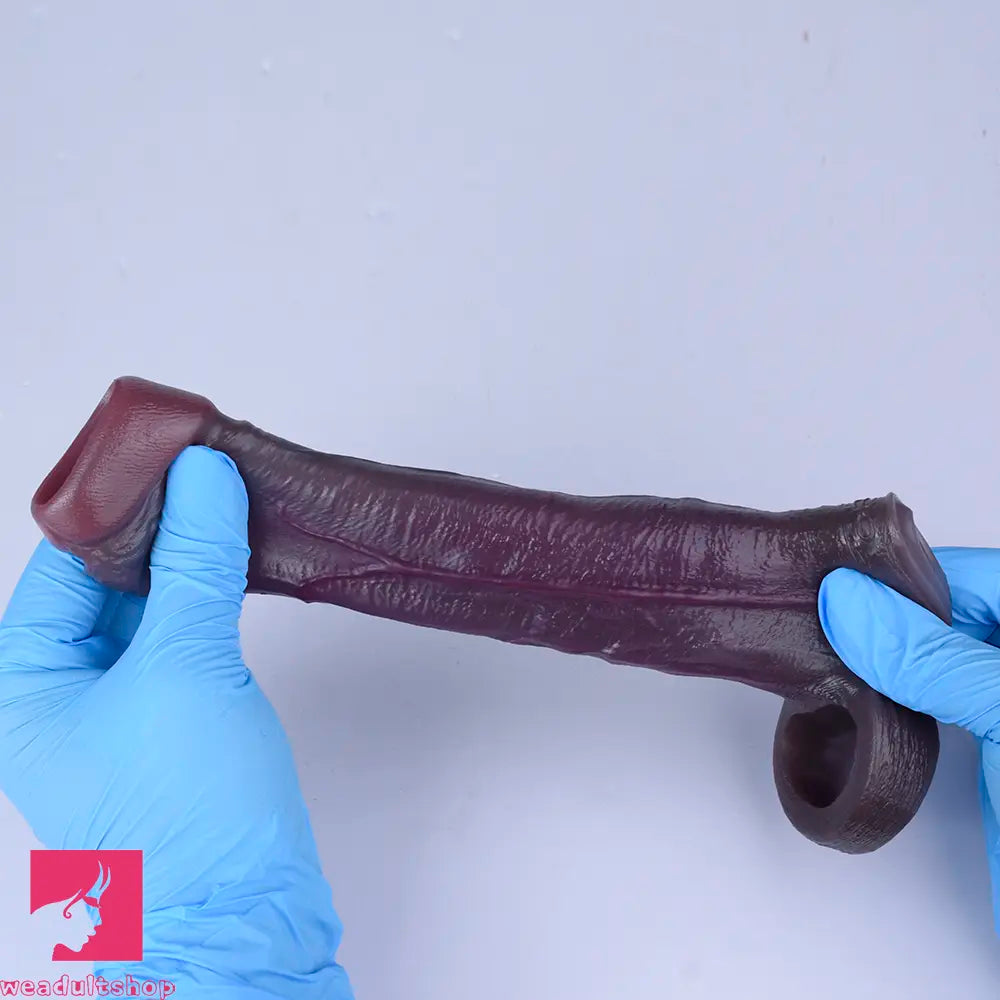 5.9in Platinum Silicone Thicken Delayed Penis Sleeve For Hollow-out Design