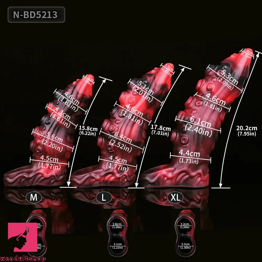6.22in 7.01in 7.95in Tentacle Animal Penis Soft Dildo Sleeve Penis Extender