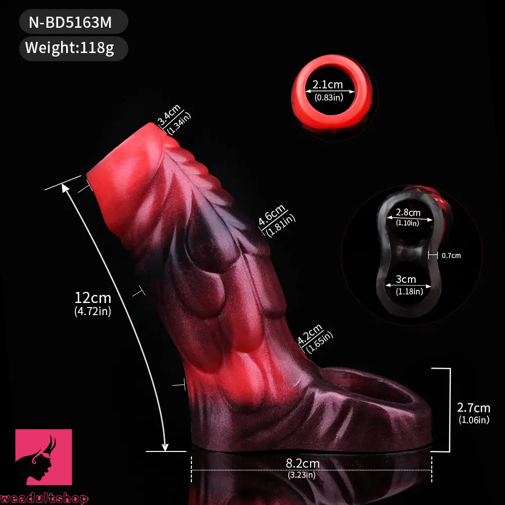 3.54in 4.72in 5.51in 6.69in Monster Silicone Soft Dildo Sleeve Penis Extender