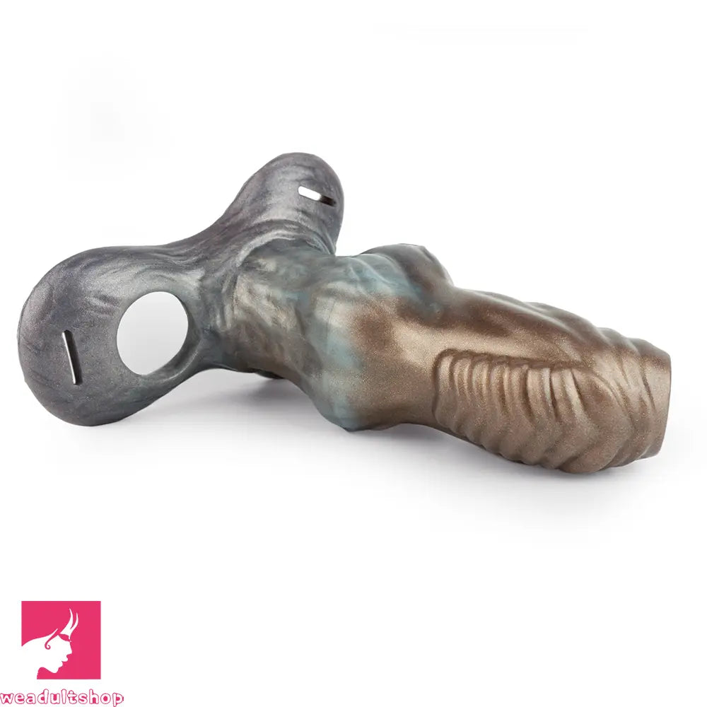 6.85in Monster Knot Strap on Hollow Silicone Dildo Sleeve For Adult Love