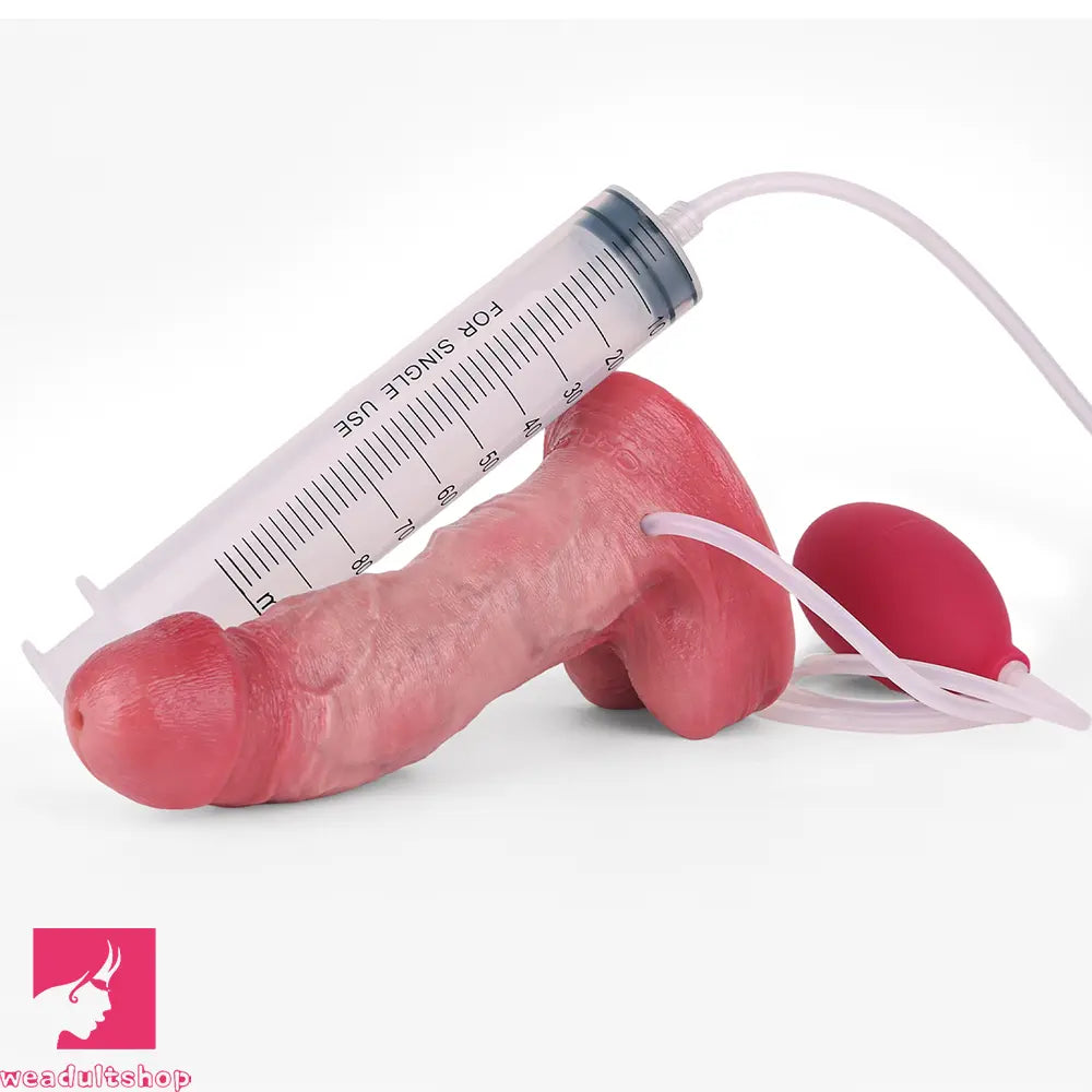 6.3in Unisex Masturbation Soft Dual Density Silicone Ejaculating Dildo