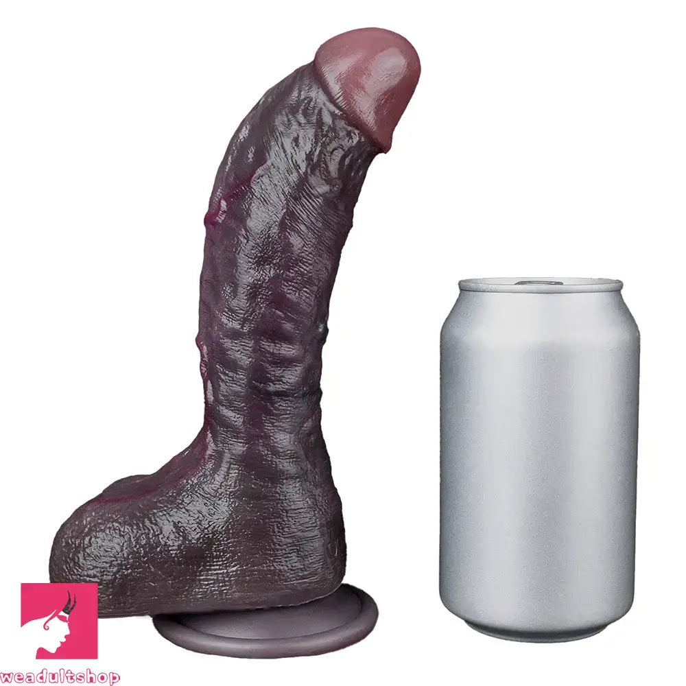 8.34in Real Curved Dual Density Silicone Soft Dildo Pleasure Couple Anal Play