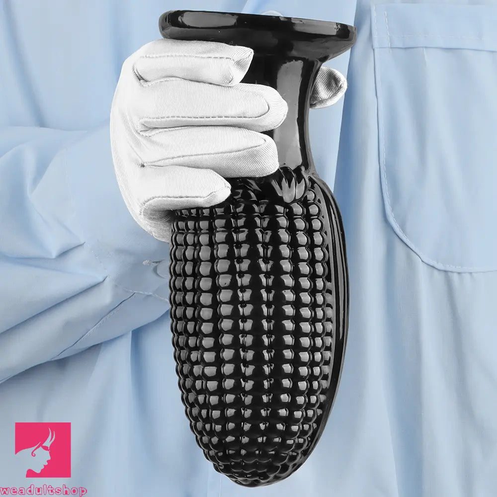 5.9in 6.7in 8.07in Black PVC Thread Granules Corn Dildo For Anal Cock