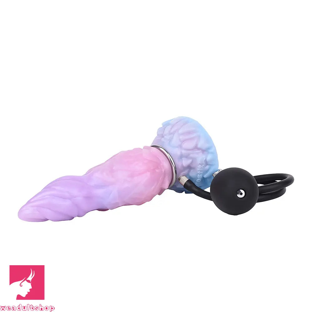 8.14in Squeeze Inflatable Alien Penis Big Fantasy Silicone Dildo For Clit