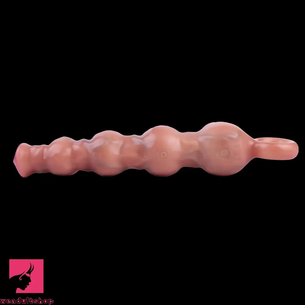 10.5in Big Vibrating Silicone Pulling Beads G Spot Horse Dildo With 3 Motors