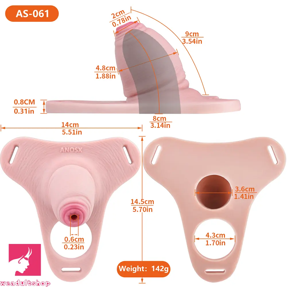 3.54in Strap on Chastity Dildo Wearable Realistic Cock Cage For Men Dilator