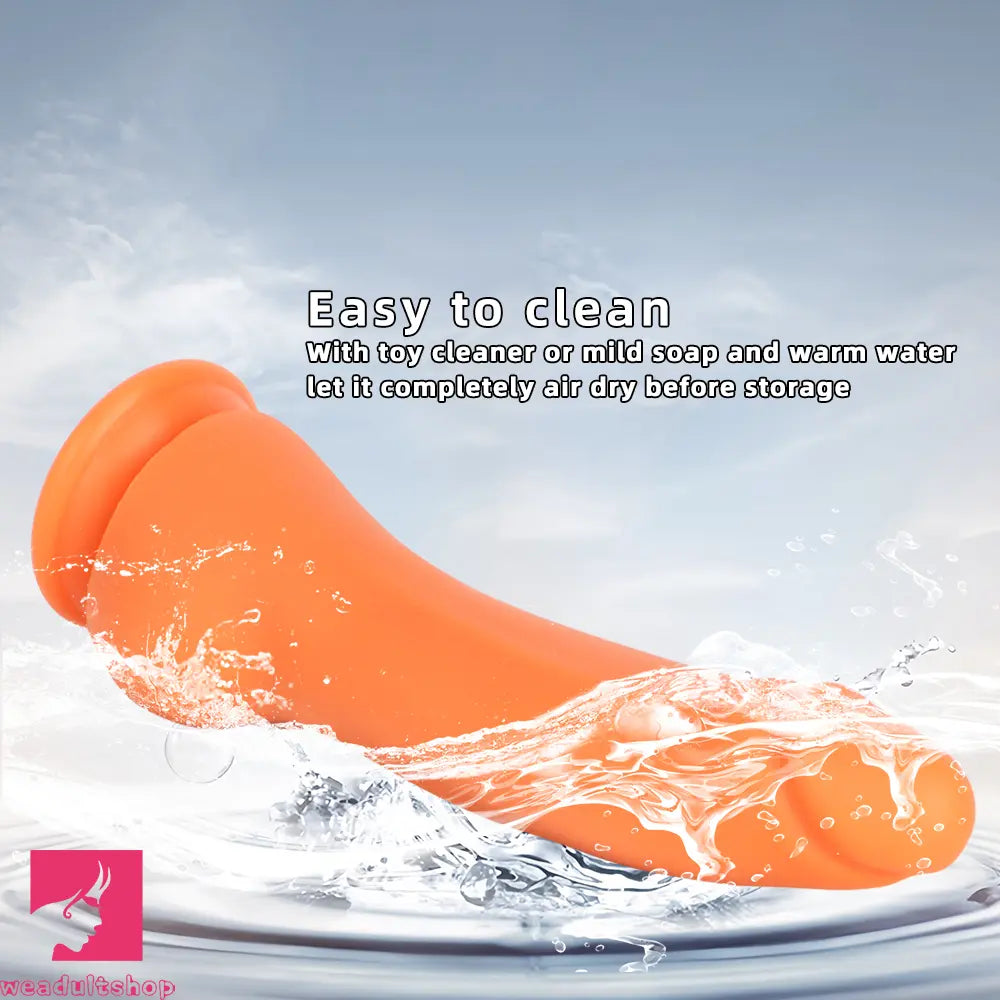 9.44in Manual Thick Upturned Silicone Soft Big Dildo For Anal Vaginal Cock