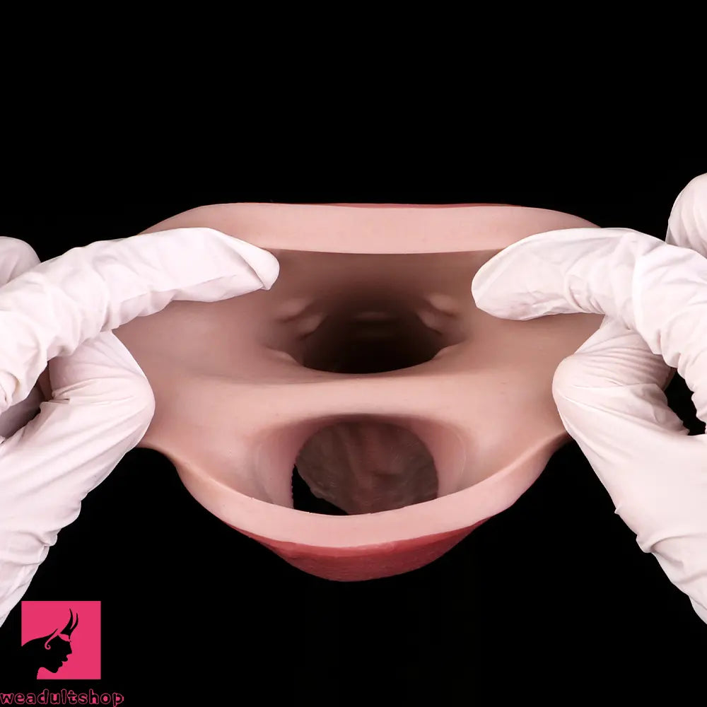 8.27in Lifelike Blue Veins Hollow Dildo Uncut Cock Sleeve With Penis Ring